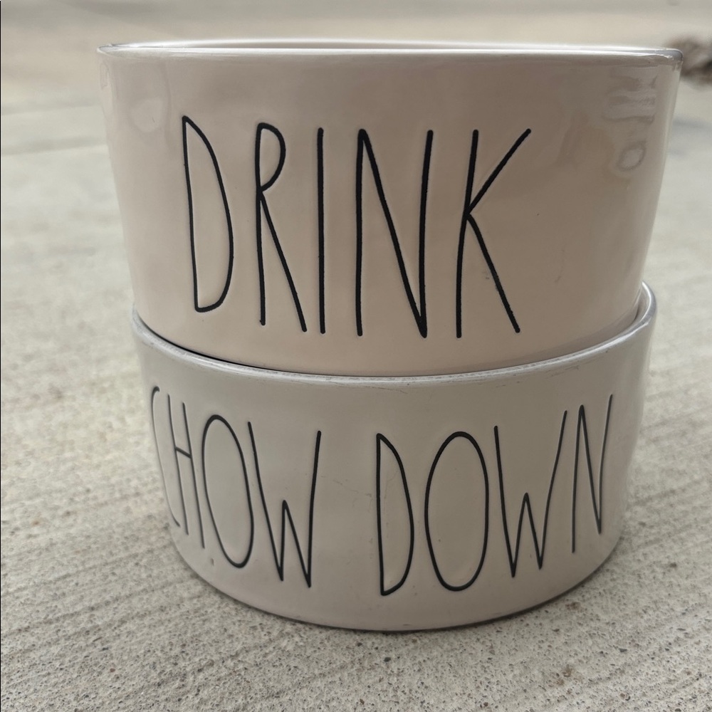 Rae Dunn chow down and drink pet bowls